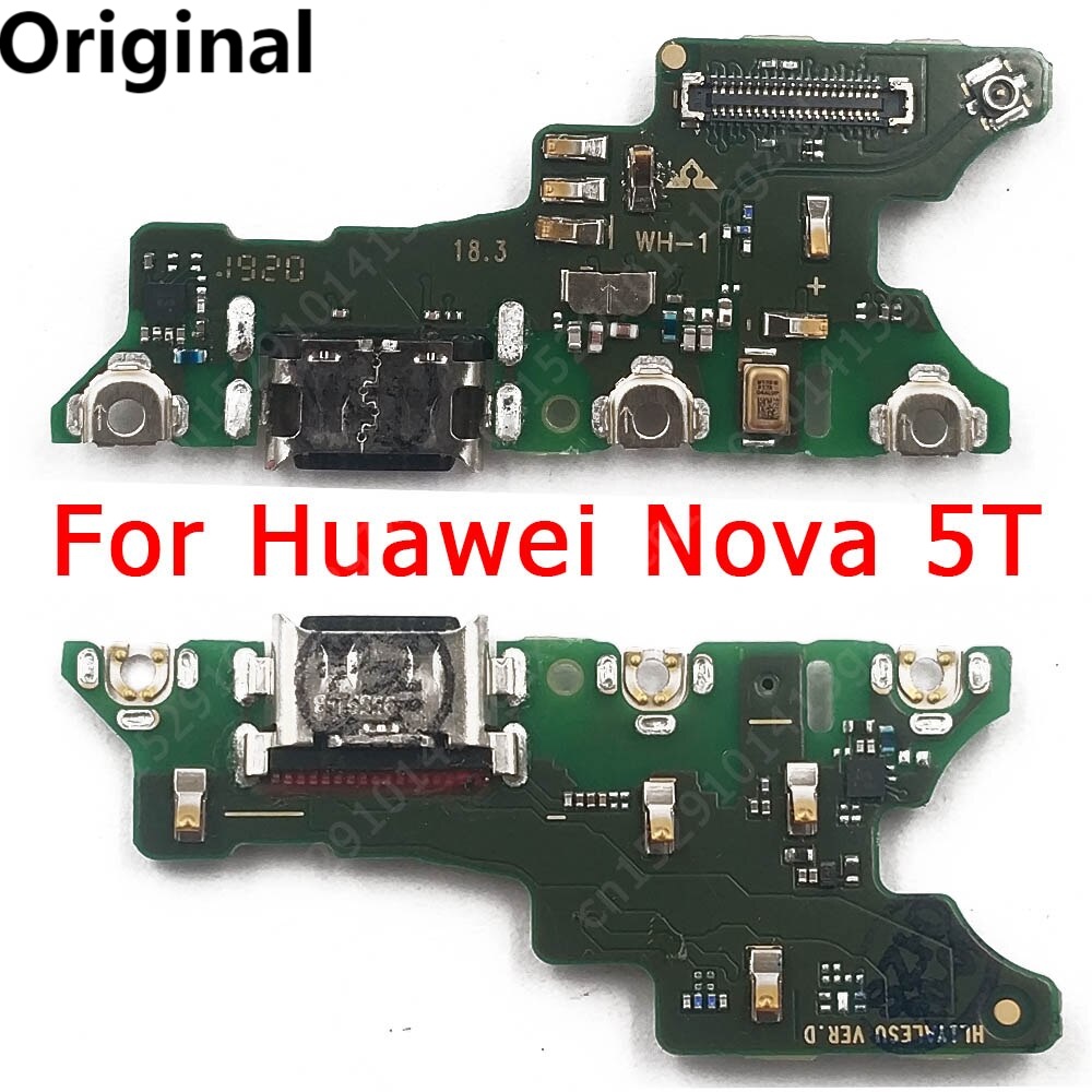 Huawei Nova 5 T nova5t 5 T บอร์ดชาร์จ USB พอร์ตแท่นชาร์จเชื่อมต่อสายเคเบิลอ่อน อะไหล่สํารองเปลี่ยน