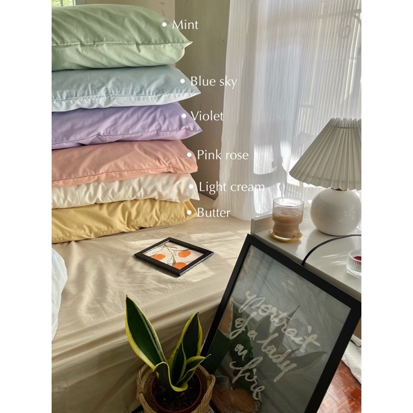 Pastel tones 🌈 ปลอกหมอนแฮนด์เมด สีพาสเทลน่ารัก🌜🌷 สไตล์เกาหลีมินิมอล☁️🤍🧺