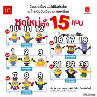 มินเนี่ยน ของเล่นแมค สีปกติ ของใหม่ไม่แกะซอง McDonalds happy meal แมคโดนัลด์ แฮปปี้มีล minions