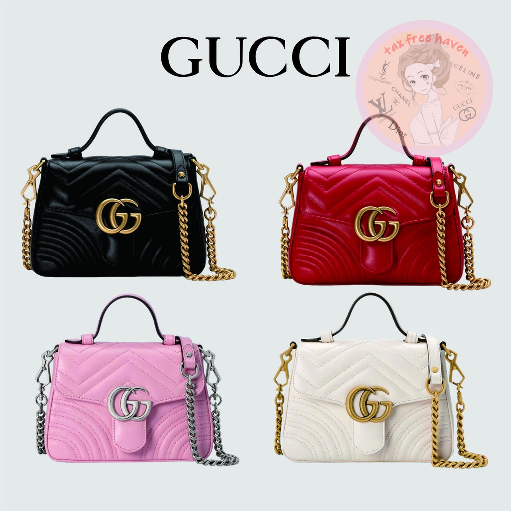 Shopee ถูกที่สุด 🔥ของแท้ 100% 🎁 Brand New Gucci GG Marmont Collection Mini Tote Bag