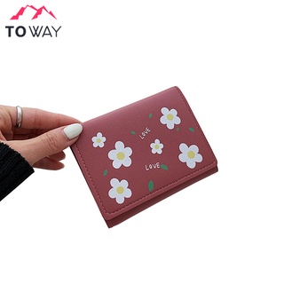 TOWAY-SALE!! กระเป๋าสตางค์แฟชั่น สไตล์เกาหลี หนังพียู สกรีนลายดอกไม้น่ารัก พร้อมส่งจากไทย รุ่น JJ-8191