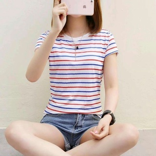 Jcs- เสื้อยืด ลายสายรุ้ง สําหรับผู้หญิง (มี 2 สี)