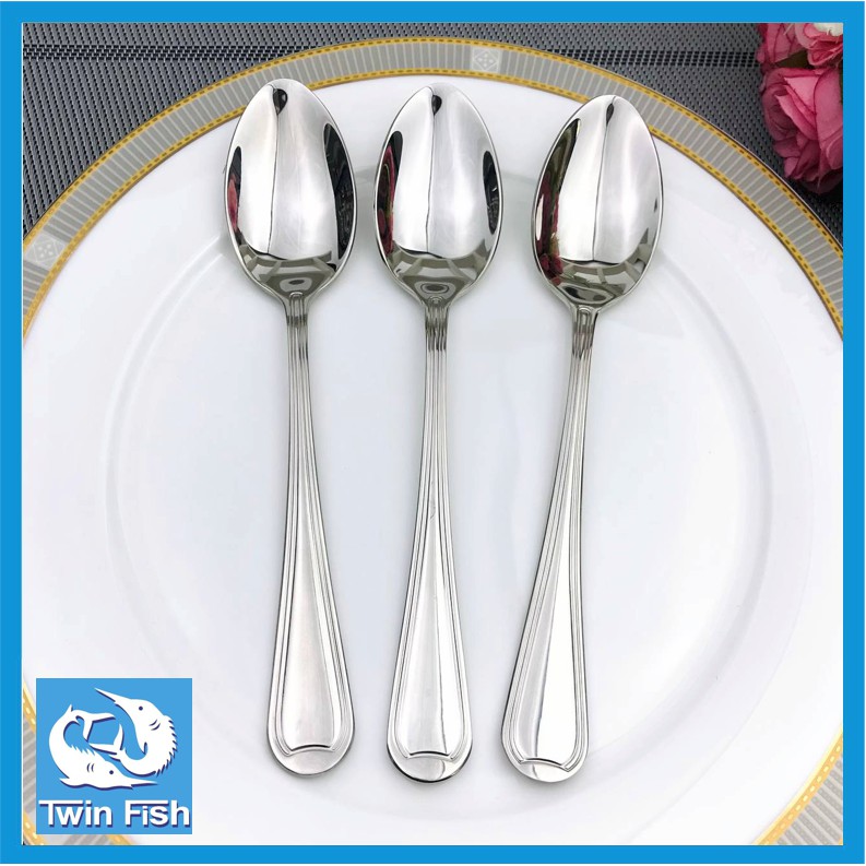 TinFish 3ชิ้น ช้อนส้อมสแตนเลสเกรด 304 หนา 2.5มม แยกขายช้อนอย่างเดียว ส้อมอย่างเดียว รหัส83-45 ราคา ถูกที่สุด ดีลบีเคเค แกลเลอรีภาพที่ 4