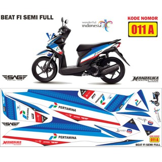 สติกเกอร์ติดตกแต่งรถยนต์ Honda beat FI 2013 2016 semi full Sticker Lis body beat thilamd Pertamina