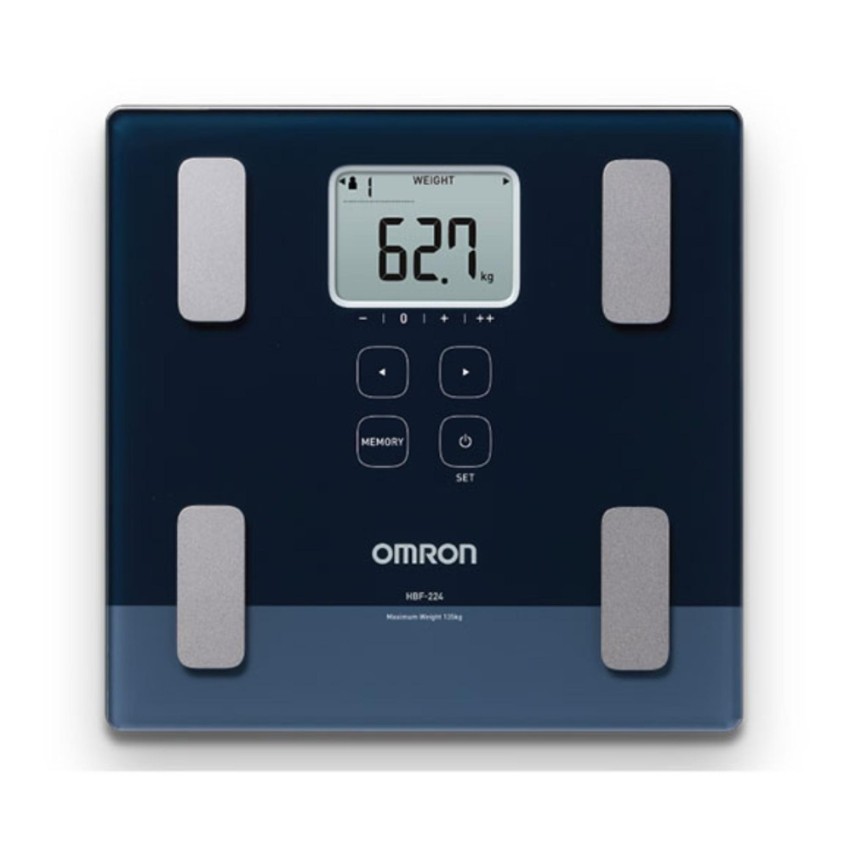 Omron เครื่องวัดปริมาณไขมัน เครื่องชั่งน้ำหนัก ออมรอน รุ่น HBF-224 สีน้ำเงิน