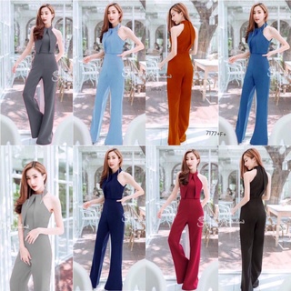 จั้มสูทคอปีนทรงคว้านไหล่ MM7177 Off-the-shoulder cropped jumpsuitOff-the-shoulder cropped jumpsuit