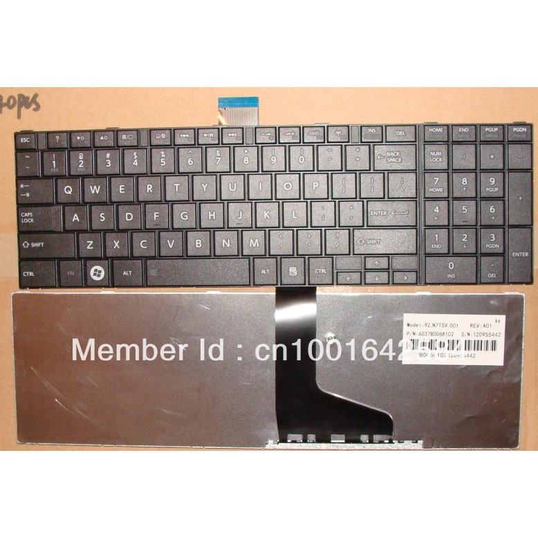 แป้นพิมพ์แล็ปท็อปใหม่สําหรับโตชิบา C870 C850 C855 US Layout สีดํา