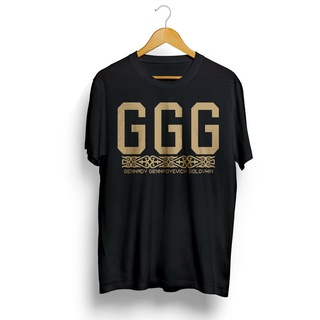 เสื้อยืด พิมพ์ลายตัวอักษร Ggg Black Boxing Gold Metal Gennady Golovkin สําหรับผู้ชาย