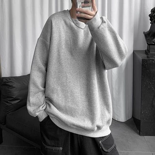 [การจัดส่งในท้องถิ่น] เสื้อสเวตเตอร์แขนยาว แบบลำลอง สีพื้น สำหรับผู้ชาย ขนาด M-5XL