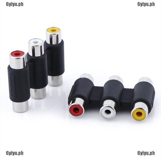 [YiYi] 1PC 3 RCA AV audio video female to female jack coupler adapter 3RCA connector [YU]
