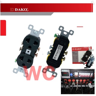 ปลั๊กcooper ปลั้กคูเปอร์ DAKO PLUG 270TB ปลั๊กตัวเมียช่องคู่เเบบฝัง สีดำ