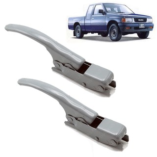 หูล็อคฝาท้ายกระบะ สีเทา 2 ชิ้น สำหรับ อีซูซุ Isuzu Tfr กระบะ ปี 1994 1995 1996 1997