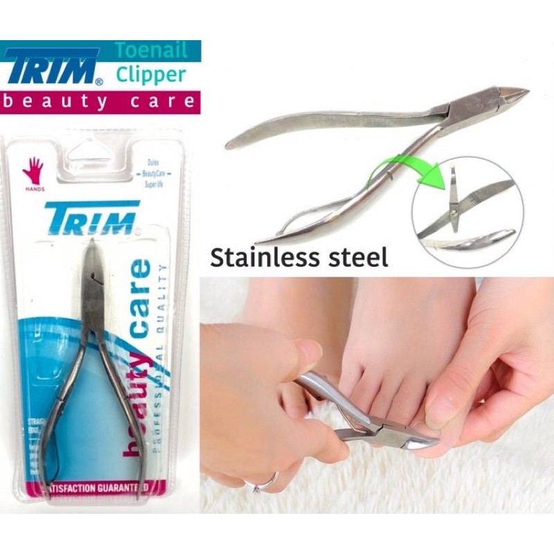 ถูกและดี Trim Toenail Clipper กรรไกรตัดหนังสแตนเลส (ปลายโค้งแหลมยาว) เข้าซอกหนัง ทำจากสแตนเลสแท้ (ตัวใหญ่-โค้งแหลมยาว