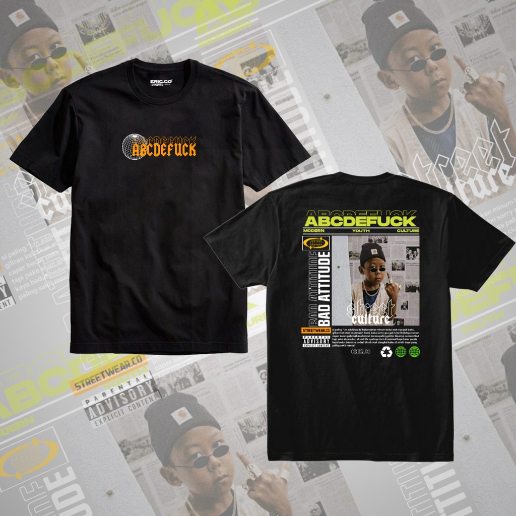 Lakotre ABCDEFUCK Viral Meme ออกแบบเสื้อยืด Streetwear ความงามแห่งอนาคต | เสื้อยืด Meme Combed 30s