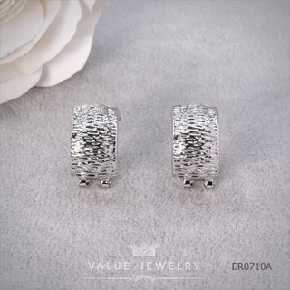 Value Jewelry ER0710 กว้าง1.1cmยาว1.9cm ต่างหู ตุ้มหู แฟชั่น ขายดี ราคาส่ง เพชร CZ คริสตัล ไม่ลอก ไม่ดำ ไม่แพ้