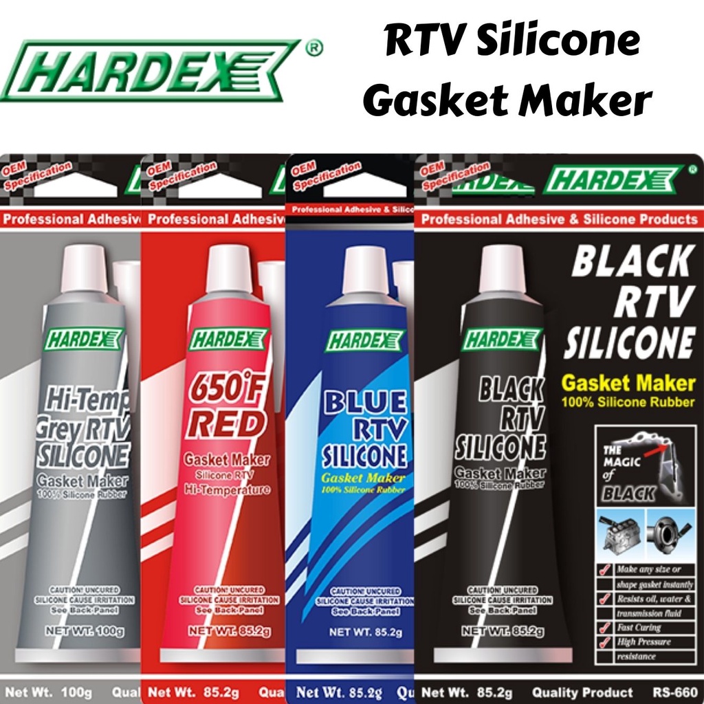 HARDEX RTV ซิลิโคนปะเก็น Maker RS625 / RS650 / RS680 / RS660 GREY สีแดงสีฟ้าสีดํา Getah Silikon ปะเก