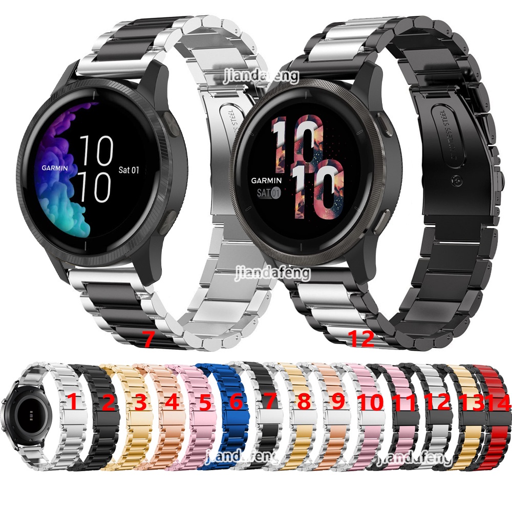 สายนาฬิกาข้อมือ สแตนเลส โลหะ สําหรับ Garmin Venu Sq / Sq 2 Music