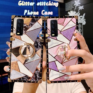 หินอ่อน Samsung Galaxy Note20 Ultra Note10+ Note10 plus Note9 Note8 Note10lite S10lite S22+ S22 เคสมือถือ Soft TPU Case เคสป้องกัน Glitter Luxury splicing magnetic bracket มีเชือกคล้อง