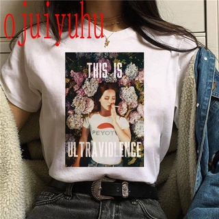 Lana Del Rey เสื้อยืดพิมพ์ลายกราฟฟิค 90s สไตล์วินเทจแฟชั่นสตรี