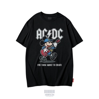 เสื้อยืดคอกลมเสื้อยืด พิมพ์ลายวงดนตรี Hits Acdc TS-274 สําหรับผู้ชาย และผู้หญิงS-4XL