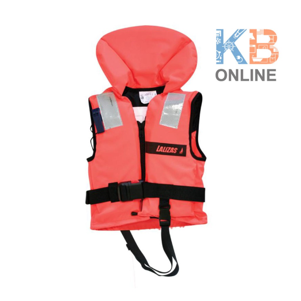 เสื้อชูชีพ แบบมีคอ นกหวีด แถบ ISO 12402-4 100N Lifejacket ISO 12402-4 100N