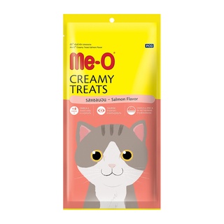 มีโอ ขนมแมวครีมมี่ทรีต รสแซลมอน 15 กรัม X 4 ชิ้น อาหารแมว Me-O Creamy Treat Salmon 15 g x 4