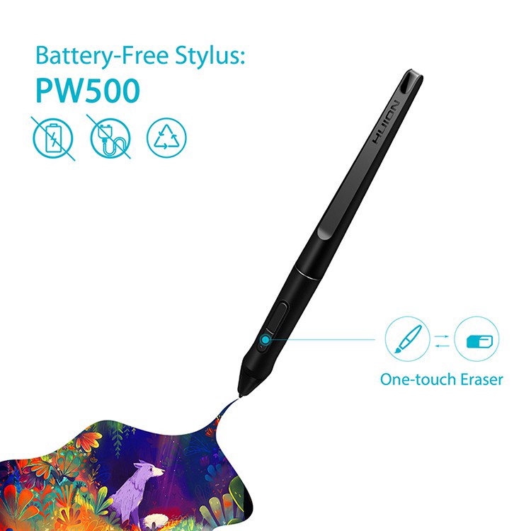 Huion PW500 ปากกาสไตลัสวาดภาพดิจิทัล ไร้แบตเตอรี่ สําหรับกราฟิก แท็บเล็ต Q11K V2