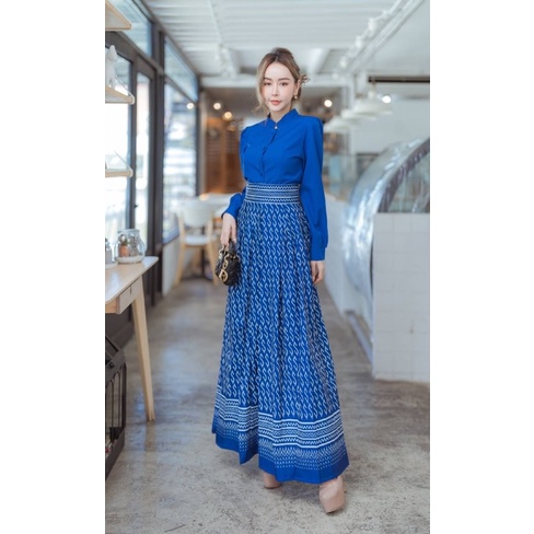 (s,2xl) ชุดเข้าเซตผู้หญิง ชุดไทย เสื้อแขนยาว+กระโปรงยาว งานป้ายananya