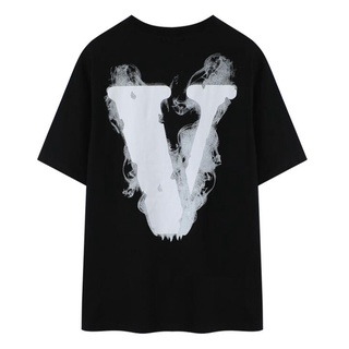 Vlone เสื้อยืดแขนสั้น ผ้าฝ้าย พิมพ์ลาย แฟชั่นสําหรับผู้ชาย และผู้หญิง