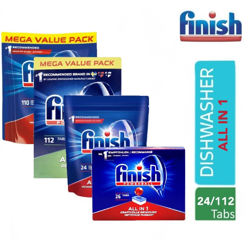 ✺┋❆Finish powerball All in one max dishwasher tablet ฟินิช ผลิตภัณฑ์​ล้างจานชนิด​เม็ด all in1 สำหรับ