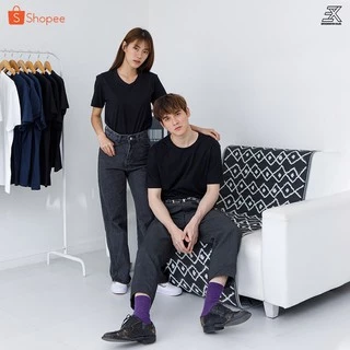Expogarment เสื้อยืดสีดำ คอกลม คอวี คอตตอน100% ไม่มีตะเข็บข้าง ไซส์S-6XL หดเกิน3%ยินดีคืนเงิน
