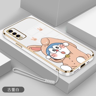 เคสโทรศัพท์มือถือ ยางนิ่ม กันรอยกล้อง ลายการ์ตูนโดราเอมอน กระต่าย หรูหรา แฟชั่น สําหรับ VIVO Y20 2021 Y20 Y20S Y20S G Y20i Y12A Y12S Y19 Y71