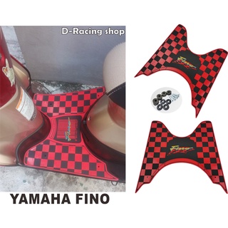 แผ่นยางปูเท้า ฟีโน่ ลายracing ที่พักเท้าพื้นยางเกรดเอ สีแดง แต่ง รถ YAMAHA รุ่น FINO