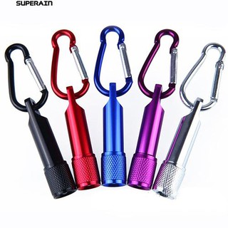 👍🎁ไฟฉาย LED กลางแจ้ง Carabiner Clip พวงกุญแจไฟฉายกีฬาแบบพกพา