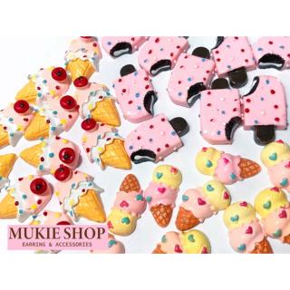 Mukie shop DIY เรซิ่น ไอศกรีมโคน/ไม้จิ๋ว แพ็ค 10 ชิ้น