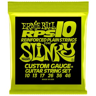 ERNIE BALL® สายกีตาร์ไฟฟ้า เบอร์ 10 (P02240) อย่างดี ของแท้ 100% รุ่น Regular Slinky RPS (.010 - .046)