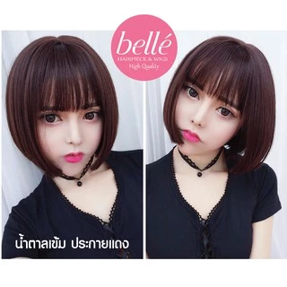 พร้อมส่ง 💖 🇹🇭 BELLE วิกผมสั้น หน้าม้าซีทรู วิกผมคอสเพลย์ สไตล์เกาหลี แถม net ฟรี จำนวนจำกัด