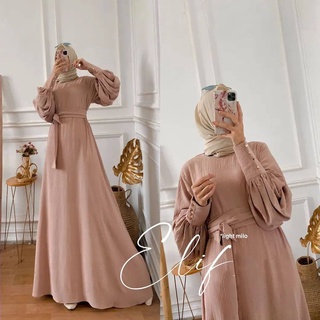 Gamis ชุดเดรสสั้น แขนสั้น ลายดอกไม้ BL LD 110 ซม. PB 138 ซม. พรีเมี่ยม สีชมพู สไตล์โมเดิร์น สําหรับผู้หญิงมุสลิม