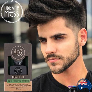 URBANE MESS Beard Oil Tame Smooth &amp; Protect 30ml. ผลิตภัณฑ์บำรุงหนวดเคราสำหรับผู้ชาย สินค้านำเข้าของแท้จากต่างประเทศ