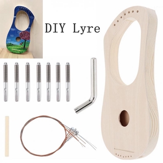 ชุด Lyre Harp Diy Solid Basswood Thumb เปียโน 7 สาย