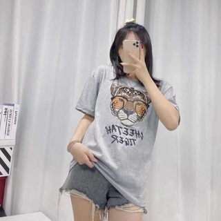 【HOT SALE】เสื้อยืดโอเวอร์ไซส์ สกรีนลายเสือ tiger ผ้านุ่มไม่ย้วย เสื้อคอกลม oversize