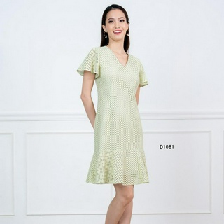 AMILA Dress AM-D1081 ราเชลเลช แขนสั้น IGPU22-12