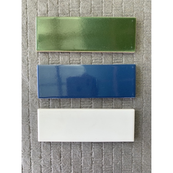 กระเบื้อง แผ่นเล็ก กระเบื้องเซรามิค <10ผ/ชุด📦> กระเบื้องแต่งขอบ สีน้ำเงิน สีเขียว กระเบื้องตกแต่ง พื