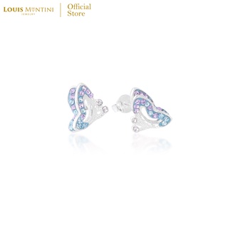 Louis Montini (Jewelry) Sterling Silver 925 Earrings ต่างหูเงินแท้ 92.5% ต่างหูผู้หญิง รูปผีเสื้อ LJER42