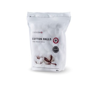 CHERISH Cotton Balls สำลีก้อน จากเส้นใยฝ้ายบริสุทธิ์ 100% ขนาด 40g