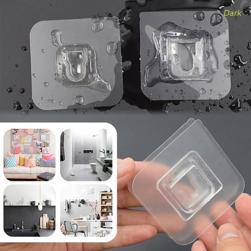 Dark Double Sided Adhesive Wall Hooks Hanger Strong Transparent Suction Cup Sucker ค ณภาพส ง