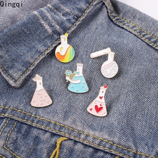 Creative Beaker Brooch Pins Bottle of Galaxy Rainbow Pink Heart Bowknot Metal Brooch Badges Clothes Bag Shirt Decor Lapel Pins