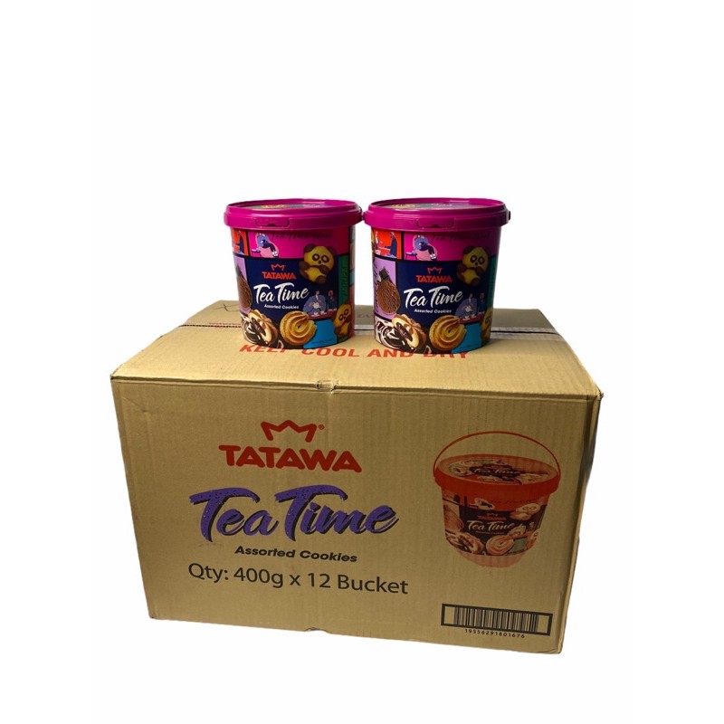 TATAWA Tea Time Assorted Cookies 400g ,Bucket รุ่นถัง..นำเข้าจากมาเลเซีย1ลัง/บรรจุ 12 ถัง BUCKET ราคาส่ง ยกลัง