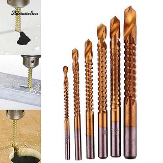 ดอกสว่านความเร็วสูงเหล็กเคลือบไทเทเนียม 3-8 มม. hex shank 6 ชิ้น