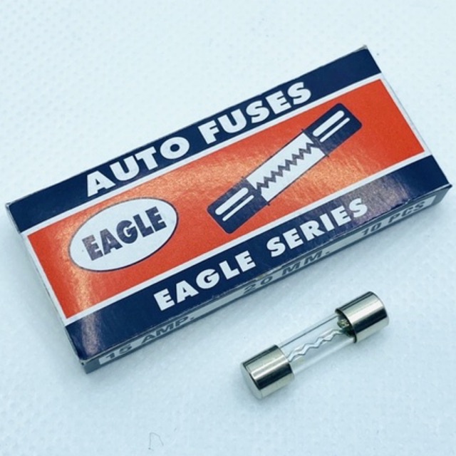 [ จำนวน 10ตัว] ไส้ฟิวส์ ยี่ห้อ EAGLE ของแท้ รุ่นตัวสั้น 20mm.